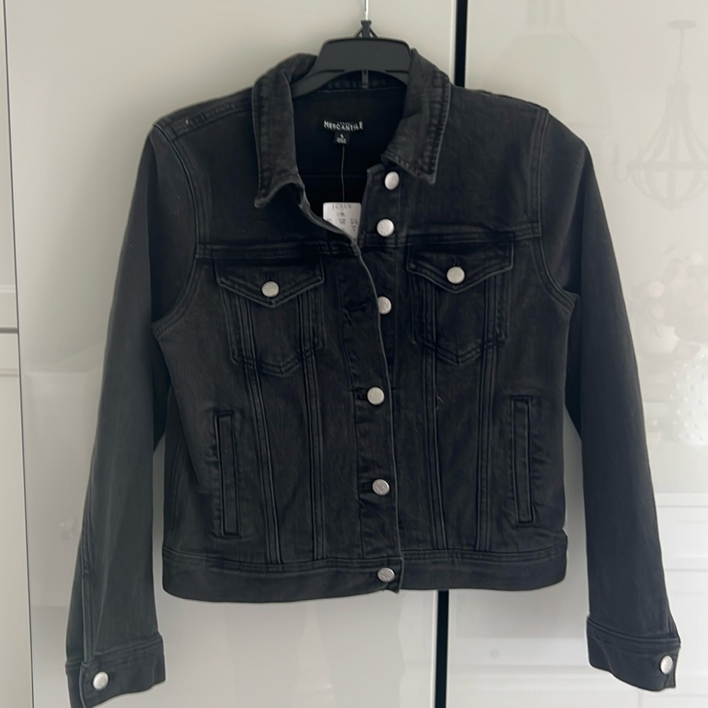 J CREW BLACK DENIM JACKET SMALL NWT